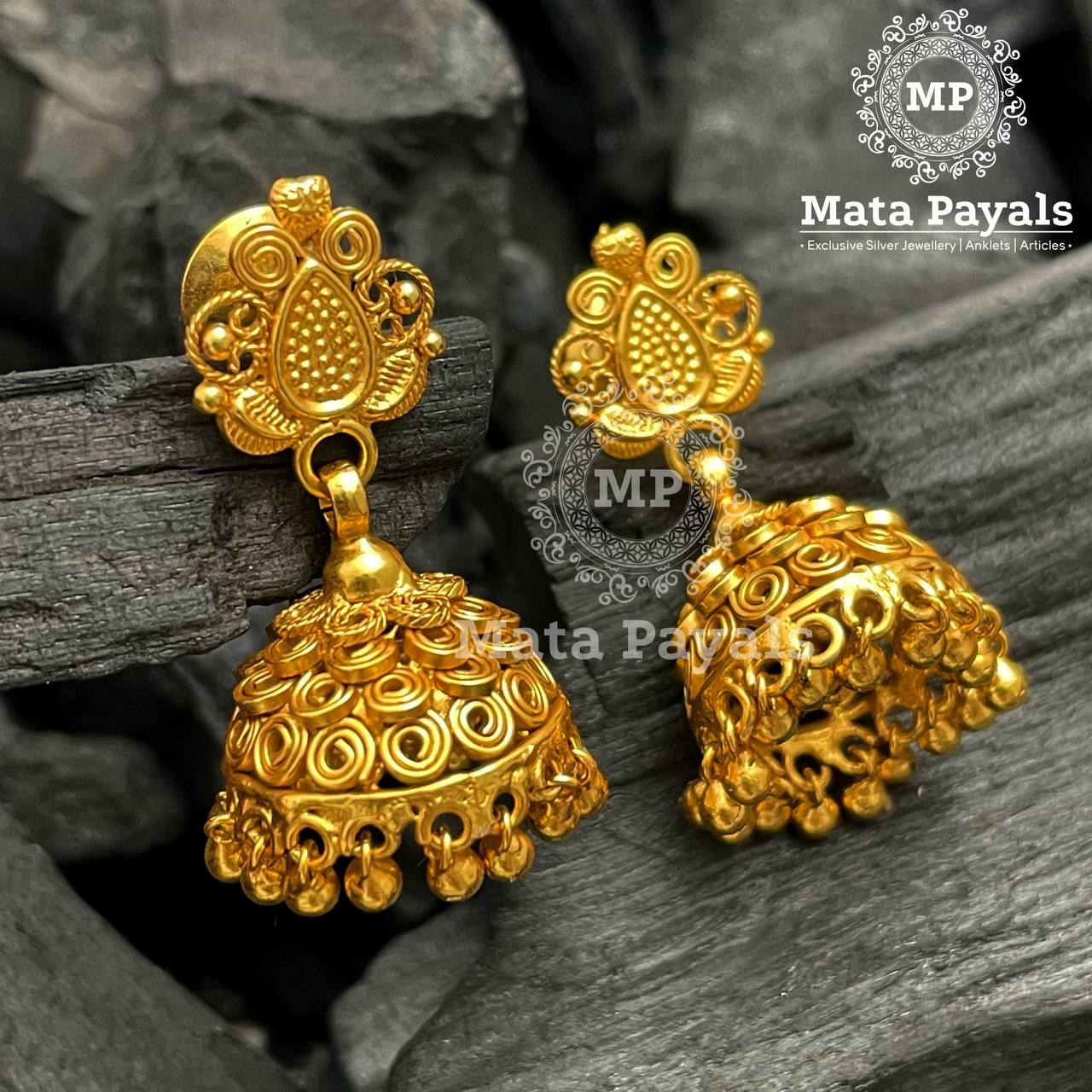 Collective Concentric Circle Gold Plated Jhumka