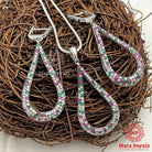 Colourful Zircon Silver Pendant Set
