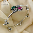 Red And Green Cut Stone Kada