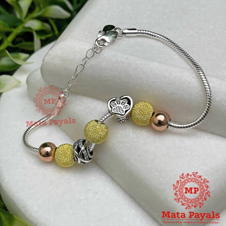Cute Doggo Paw Heart Charm Bracelet
