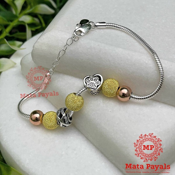 Cute Doggo Paw Heart Charm Bracelet