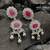 Cute Oval Oxidised Earing