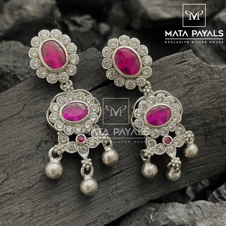 Cute Oval Oxidised Earing