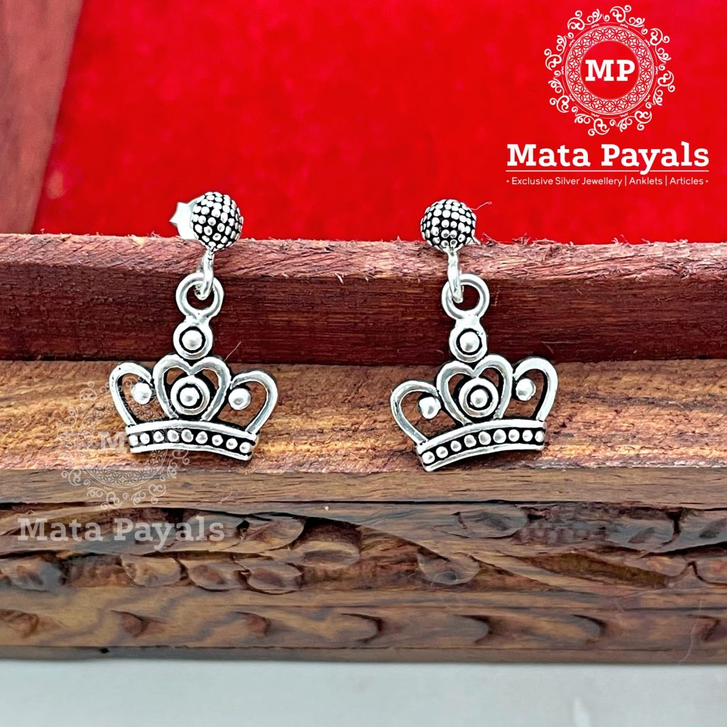 Cute Princess Crown Oxidised Earring
