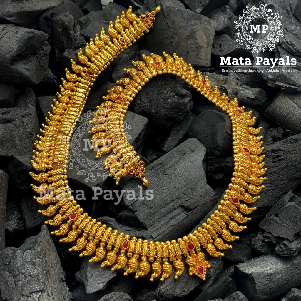 Wondrous Mango Red Spinel Silver Gold Plated Chain