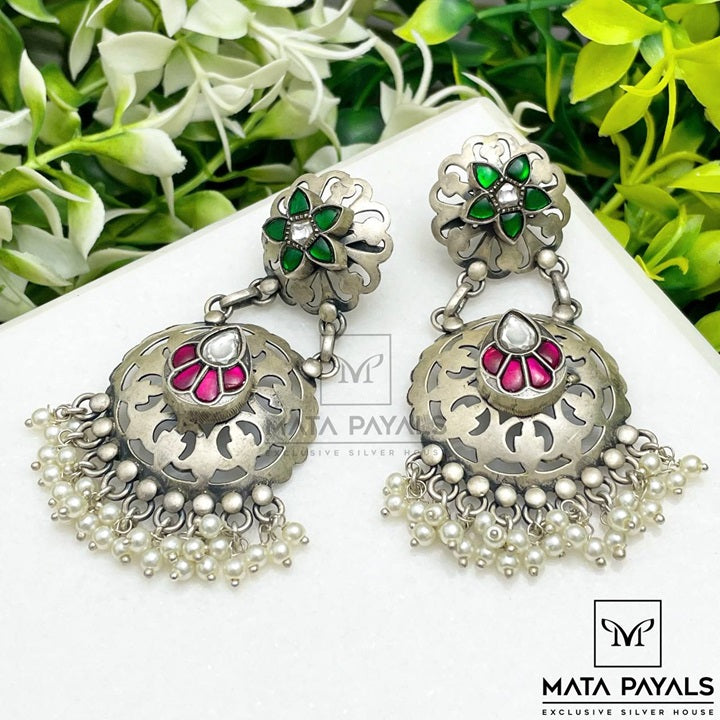 Dazzling Mandala Oxidised Chandbali