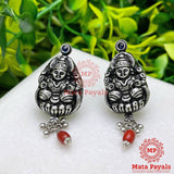 Devi Lakshmi Blue Oxidised Stud