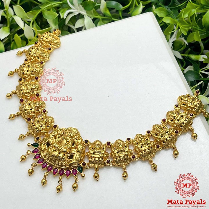 Devi Lakshmi Nakshi Gold Plated Necklace