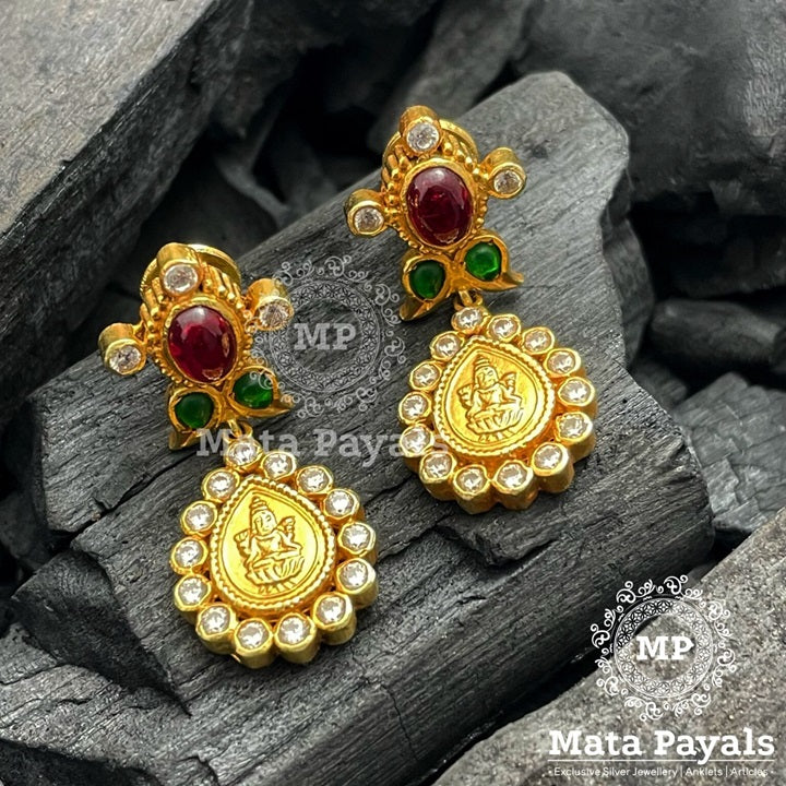 Divine Shri Varamahalakshmi Silver Gold Plated Earing