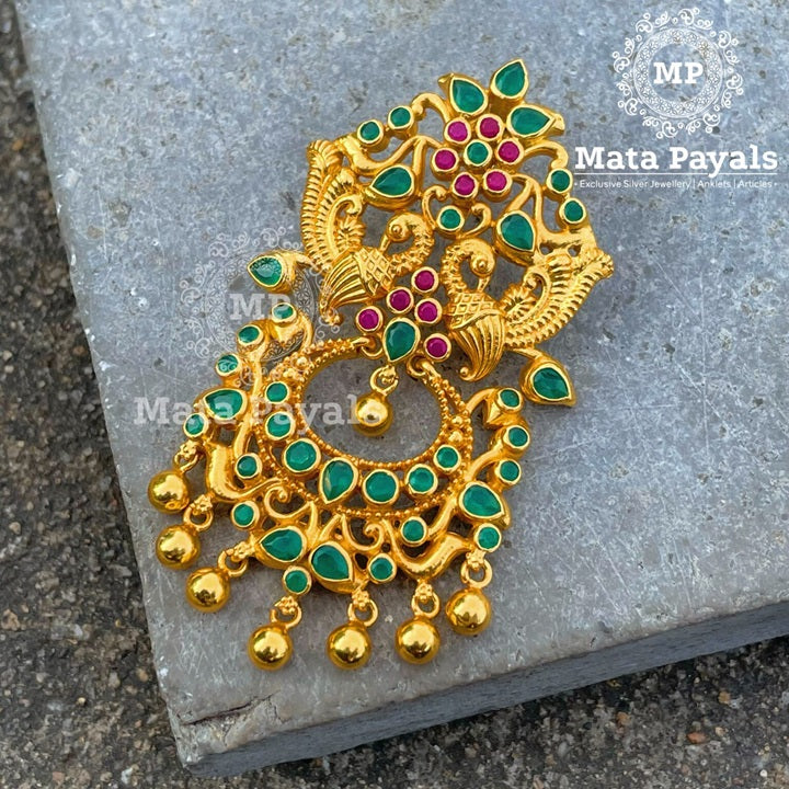 Double Peacock Red and Green Pendant