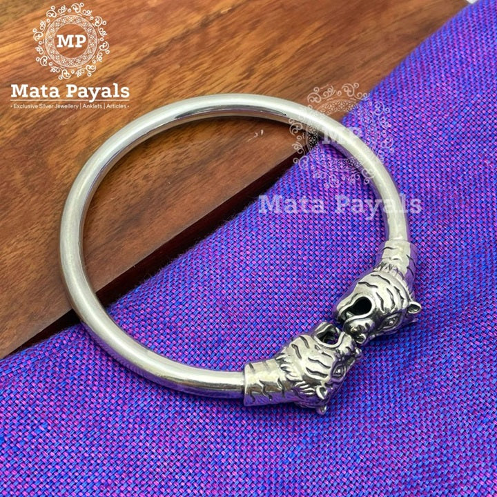 Dragon Designed Oxidised Silver Kada