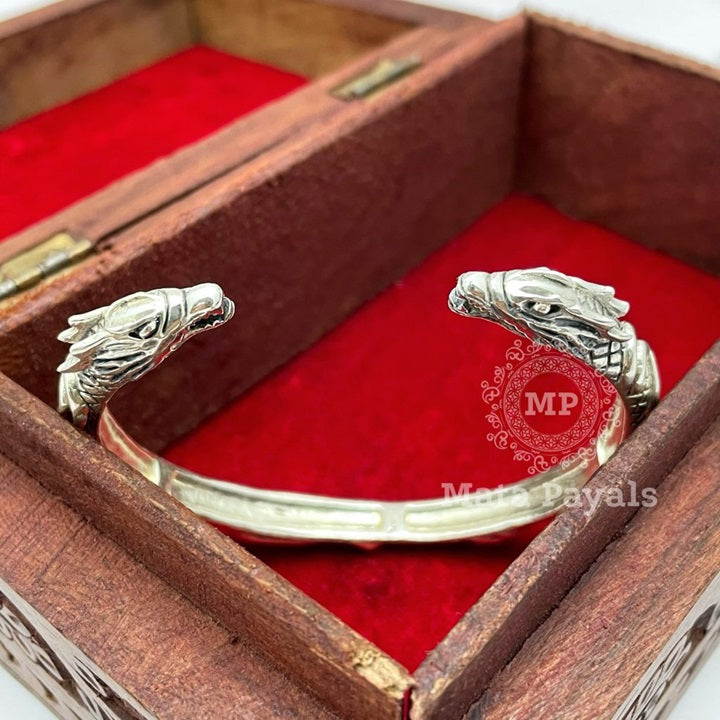 Dragon Faced Oxidised Kada