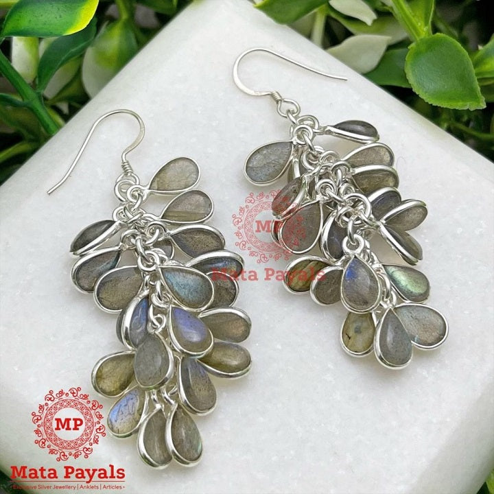 Droplet Cat Eye Silver Hanging