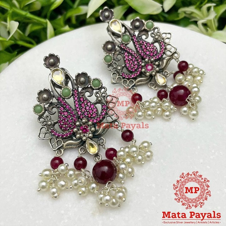 Dyad Mayur Oxidised Earing