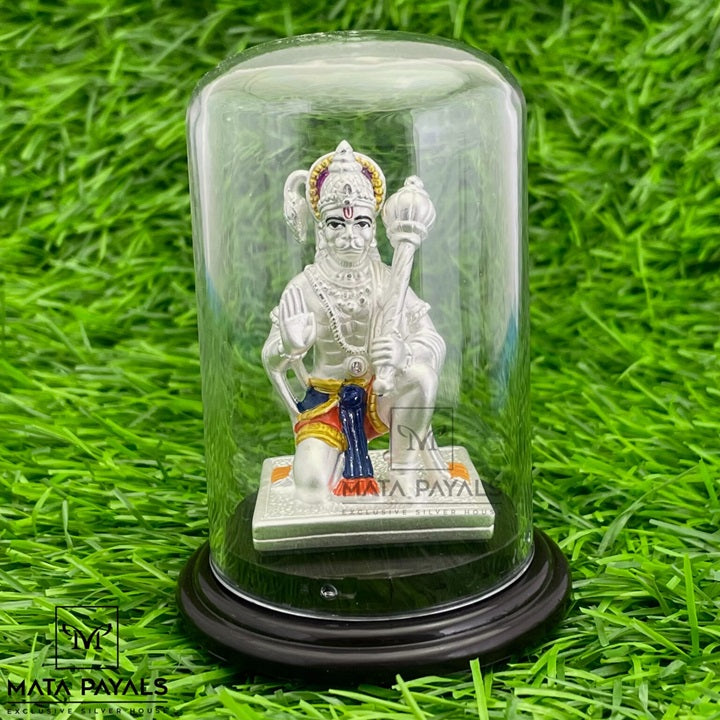 Dynamic Anjaneya Silver Idol