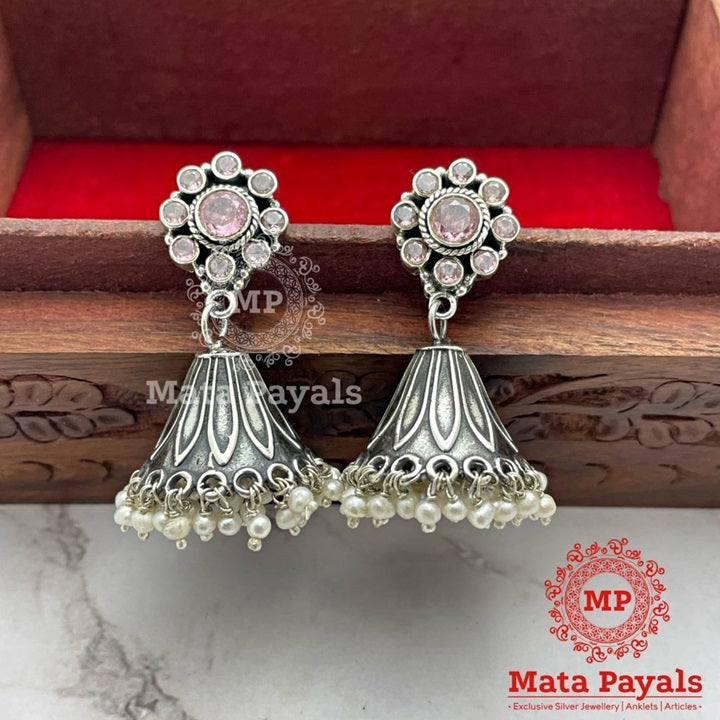 Dynamic Floret Oxidised Jhumka