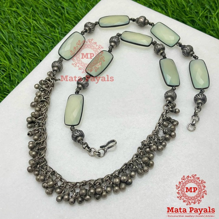 Dynamic Oxidised Silver Neck Chain