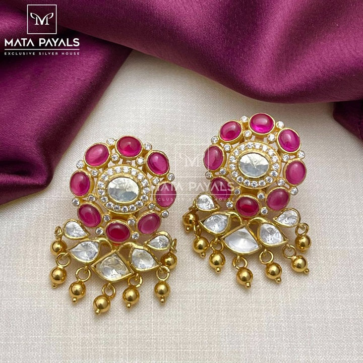 Eccentric Moissanite Floral Stud