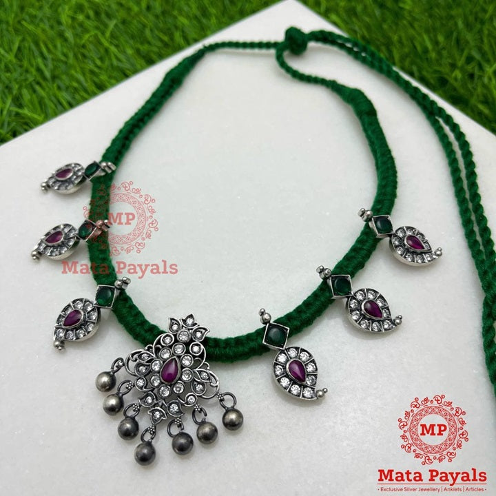 Elegance Mango Oxidised Thread Necklace