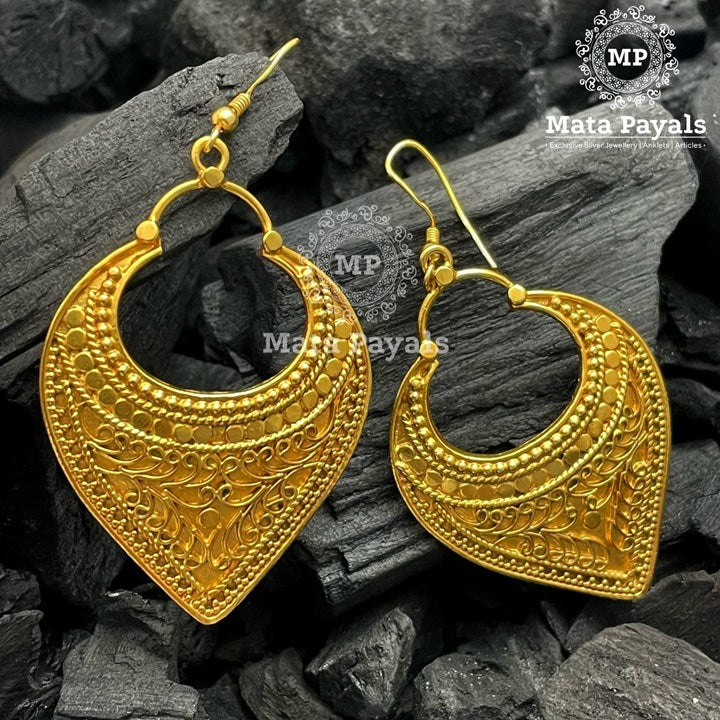 Elegant Mati Designed Gold Plated Earings