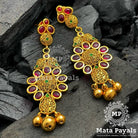 Elongated Floral Gold Plated Earings