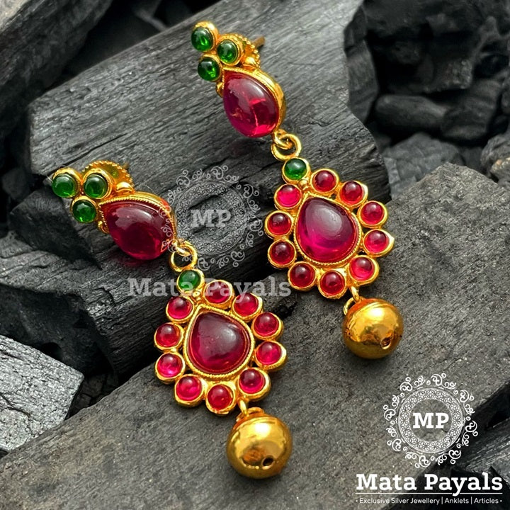 Elongated Silver Gold Plated Earings