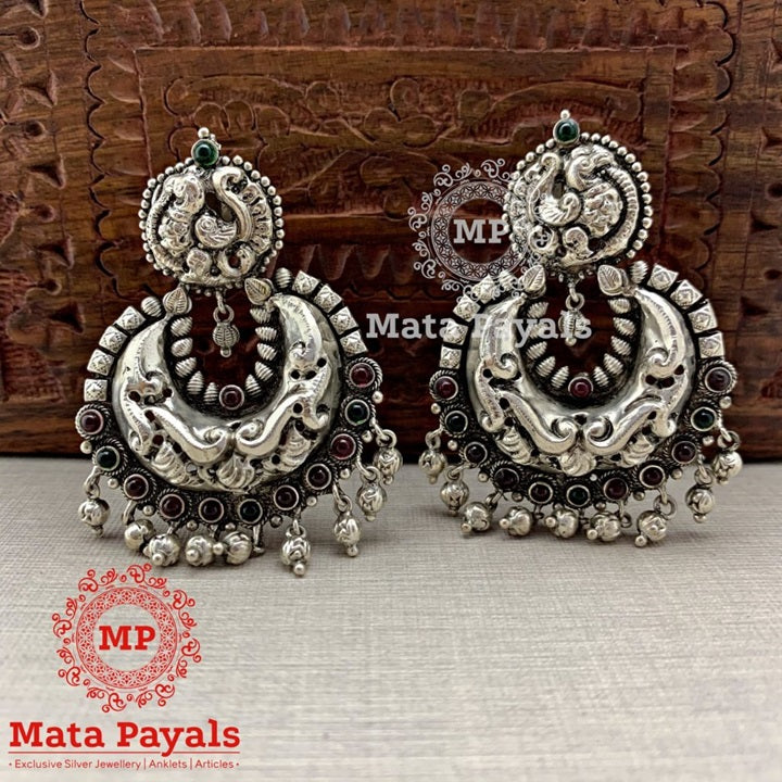 Encarved Peacock Chandbali