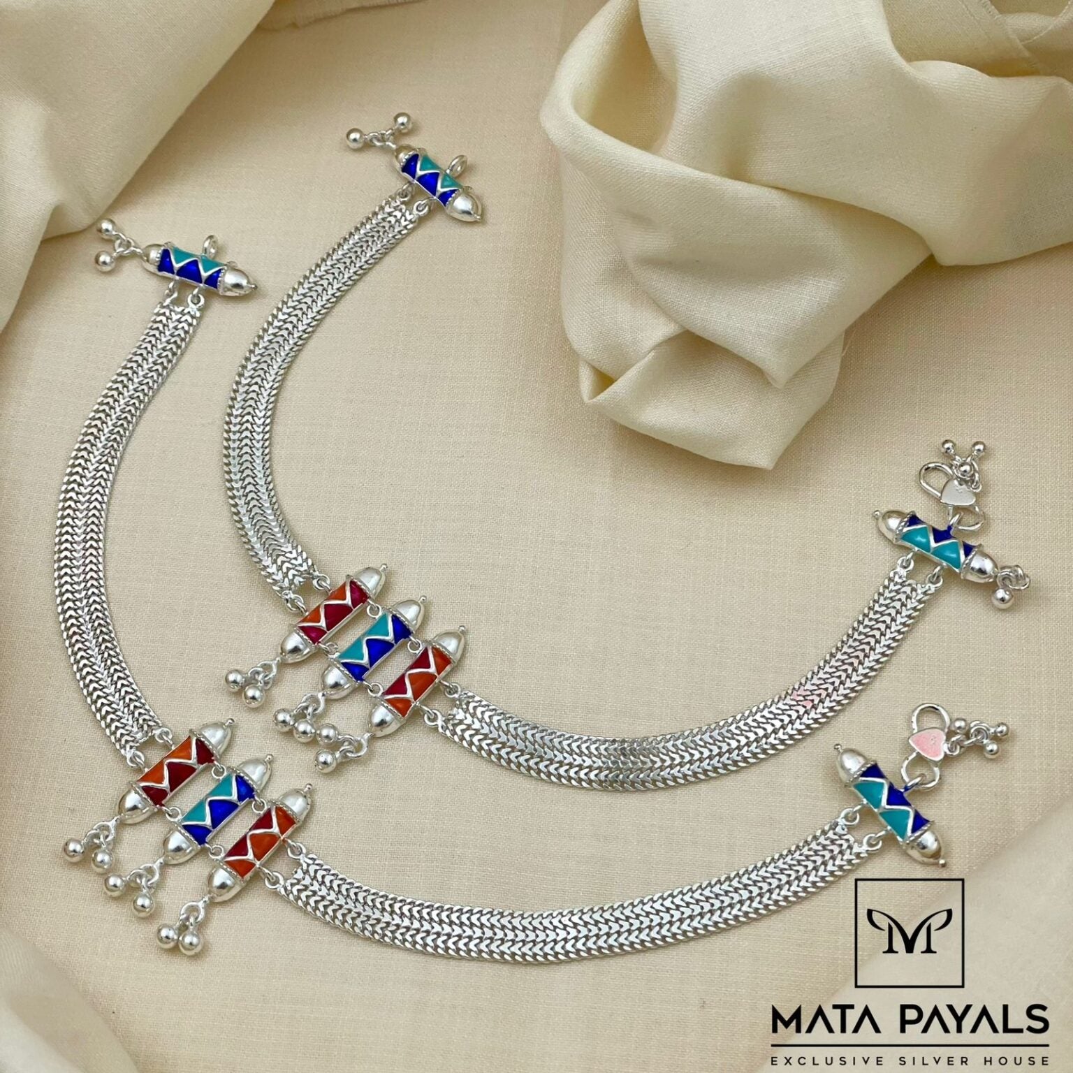 Ethnical Pure Silver Anklet