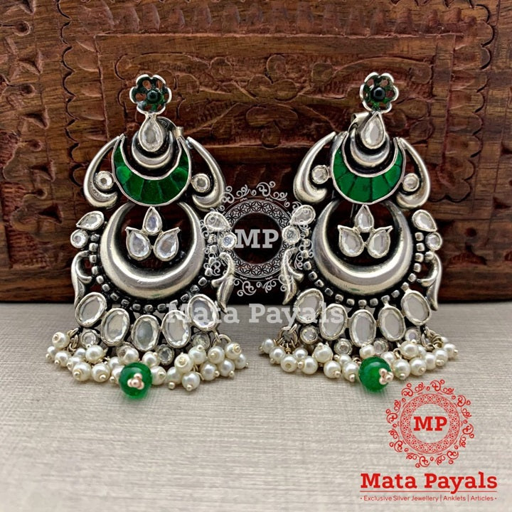 Euphoric Green Kundan Chandbali