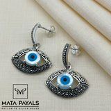 Evil Eye Marcasite Earrings