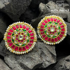 Exquisite Kundan Floret Gold Plated Stud