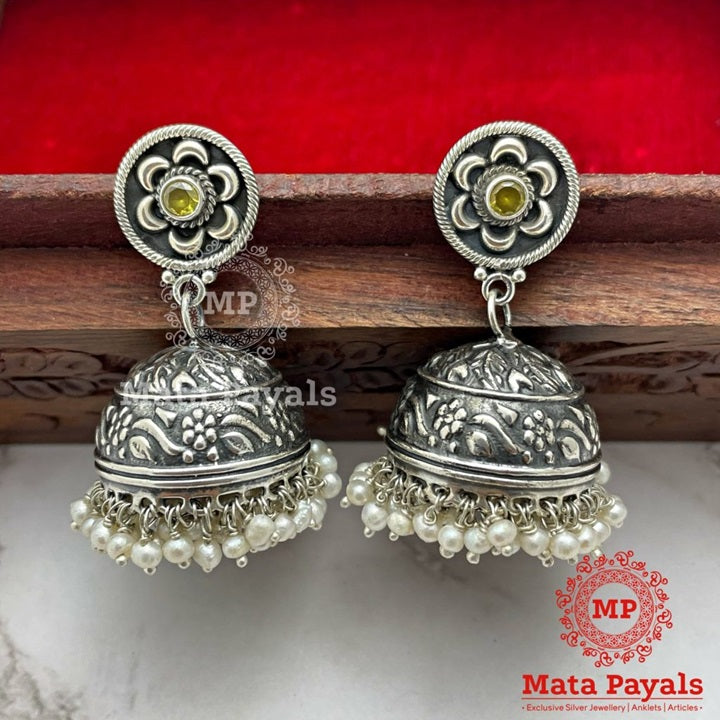 Exquisite Mandala Oxidised Jhumka