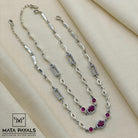 Festive Wear Zircon Silver Anklet