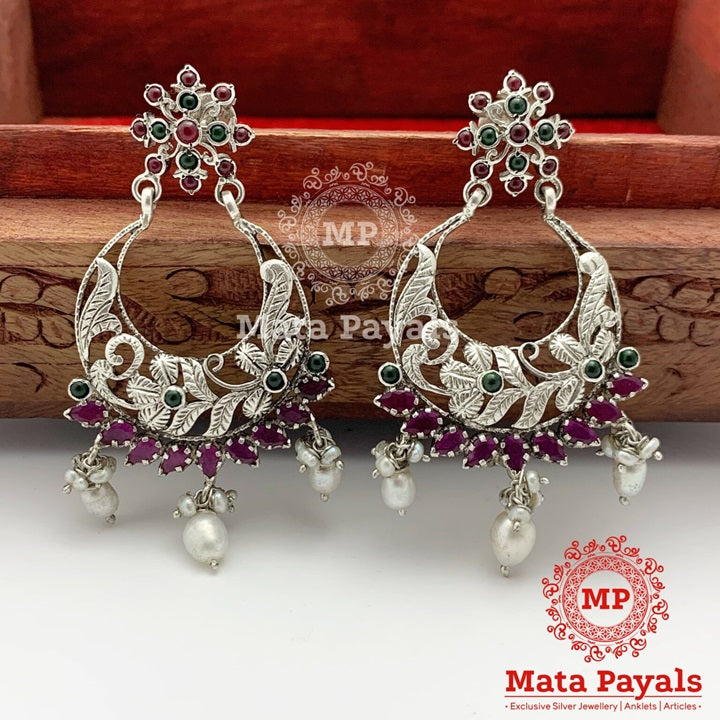 Filigree Oxidised Chandbali