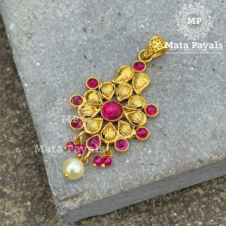 Floral Antique Gold Plated Pendant