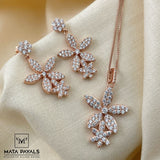 Floral Zircon Pendant Sets