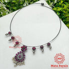 Captivating Floral Oxidised Hassle Necklace
