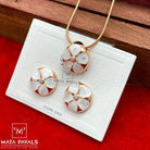Flower Designed Rose Gold Pendant Set