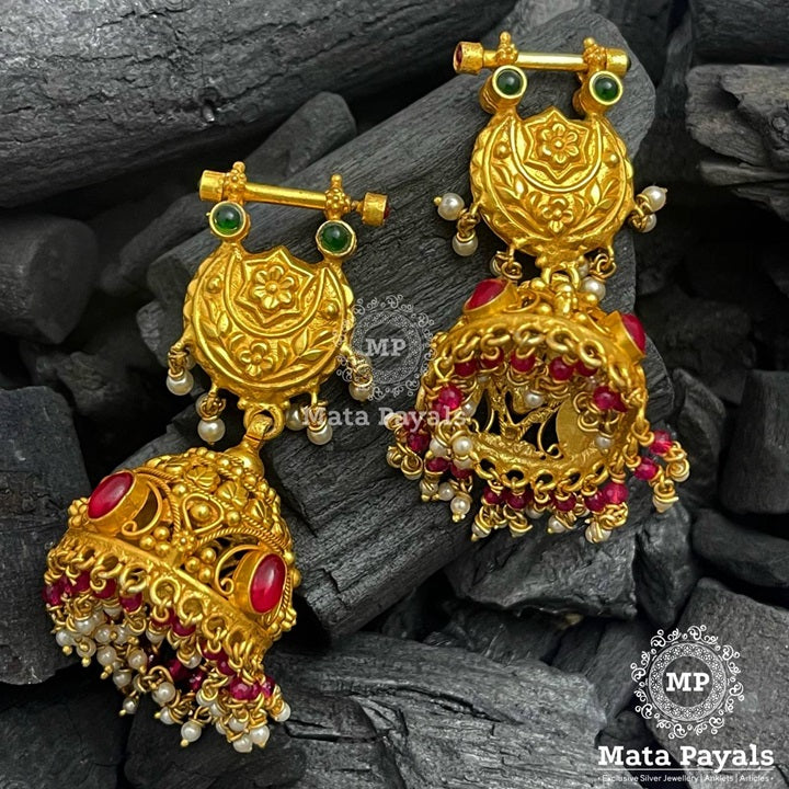 Galvanizing R&G Double Sided Gold Plated Jhumka