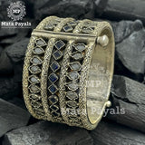 Galvanizing Triple Layered Silver Oxidised Kada