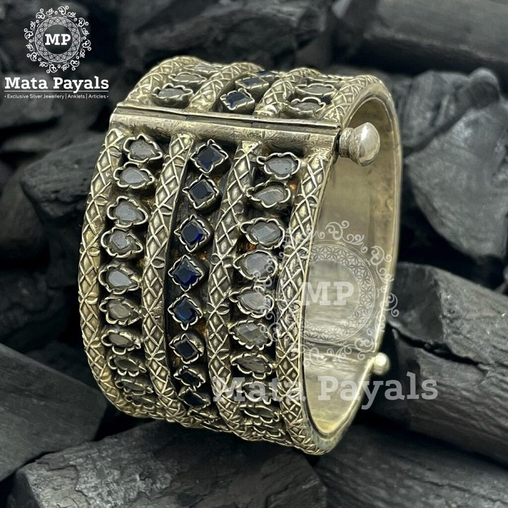 Galvanizing Triple Layered Silver Oxidised Kada