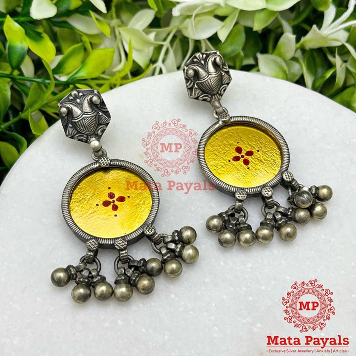 Gandaberunda Oxidised Tribal Earing