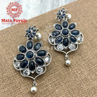 Glamming Blue Oxidised Chandbali