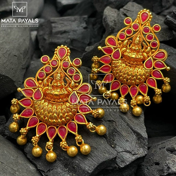 Goddess Lakshmi Ruby Stud