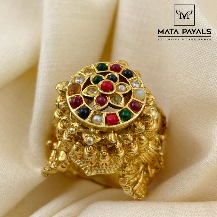 Luxurious Navaratna Finger Ring - Main Image