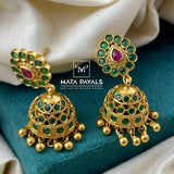 Pink Tilak Gold Polish Jumka