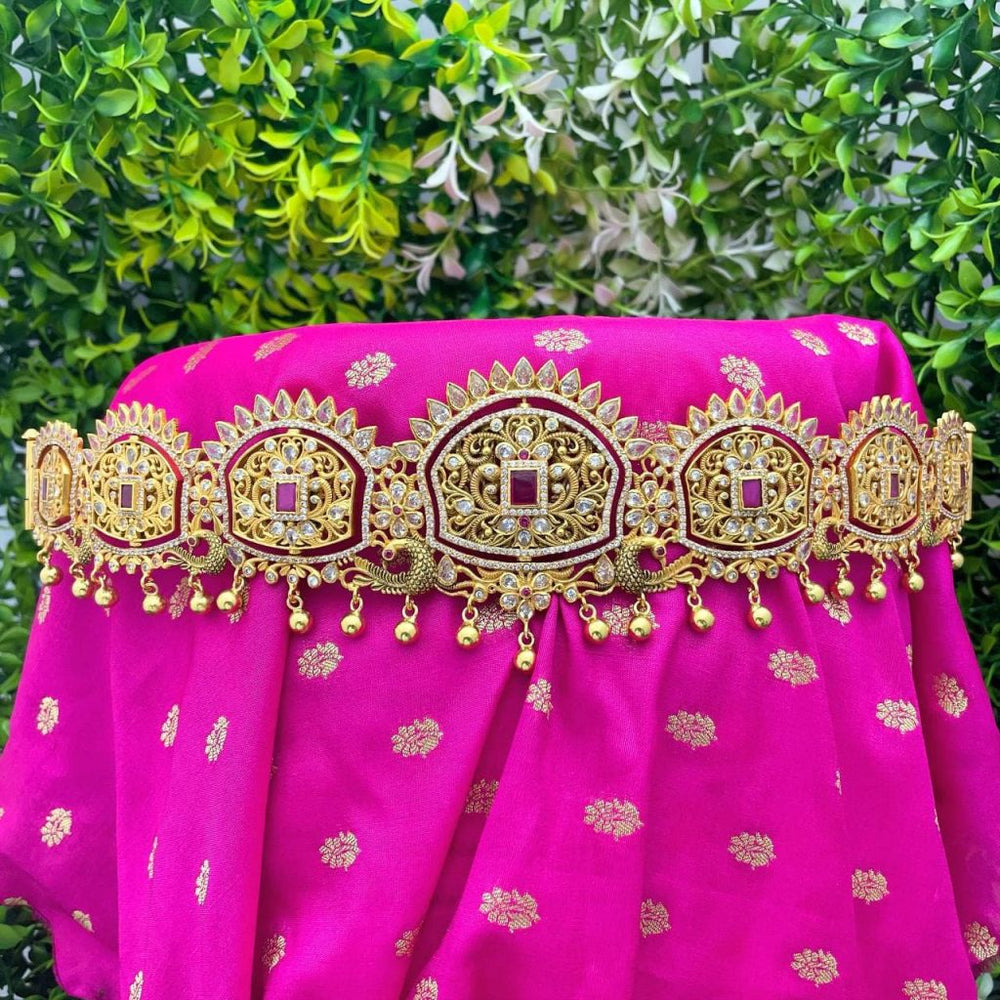 Gorgeous Reversable Devi Lakshmi Gold Plated Waist Belt