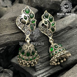 Green Morni Oxidised Jhumka