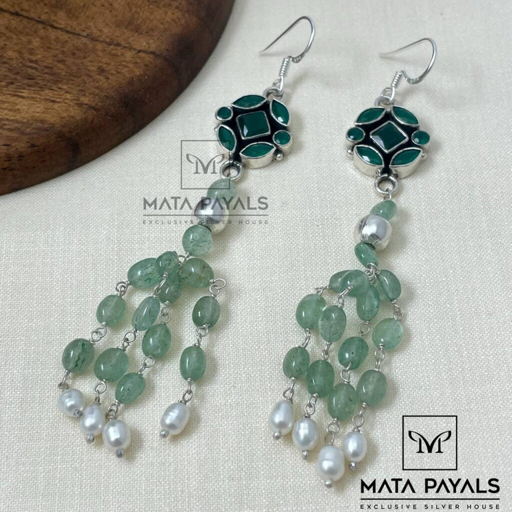 Green Onyx Chandbali