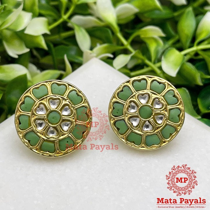 Greene Heart Gold Plated Stud